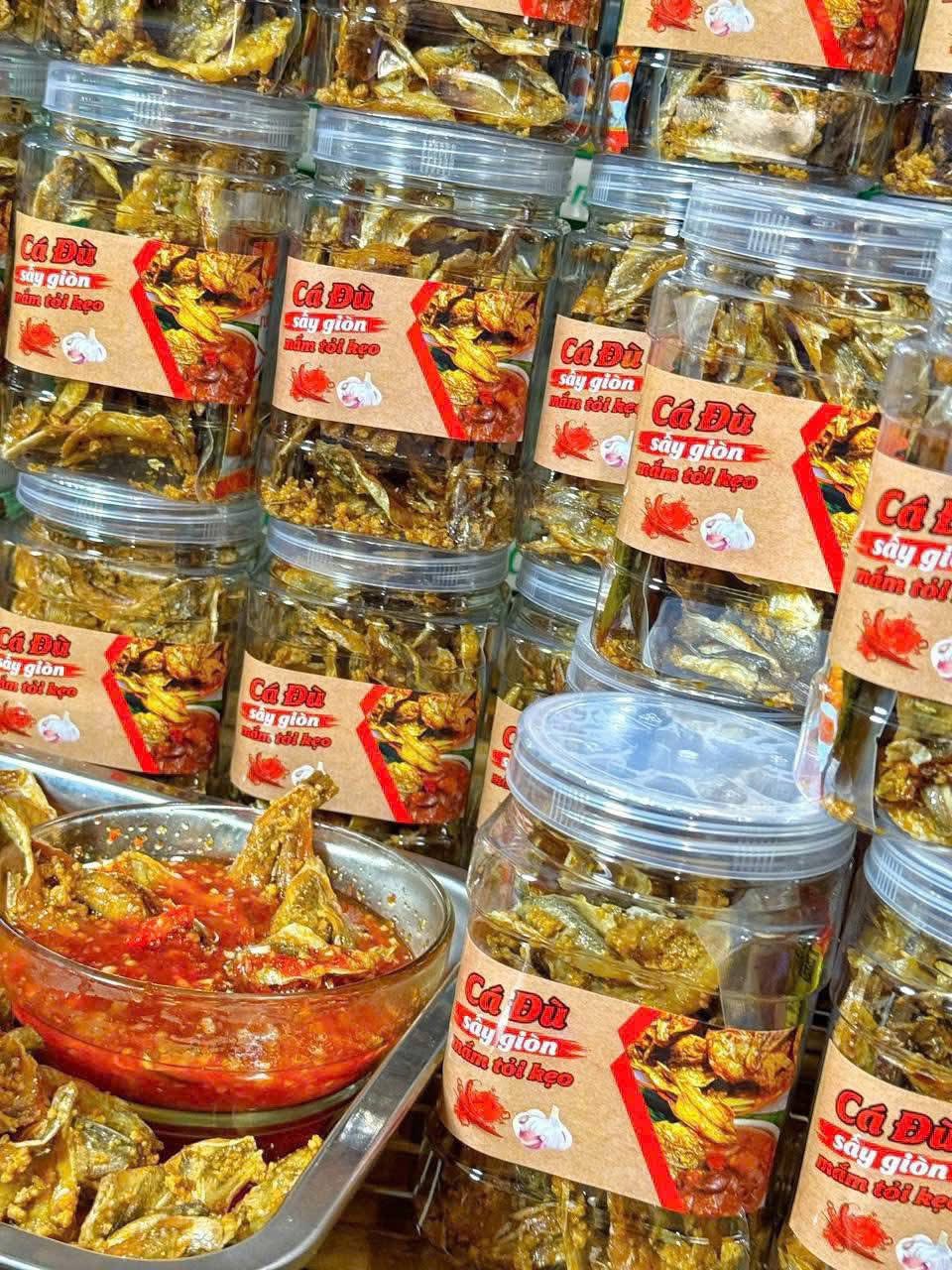 Khô cá đù sấy giòn mắm tỏi kẹo