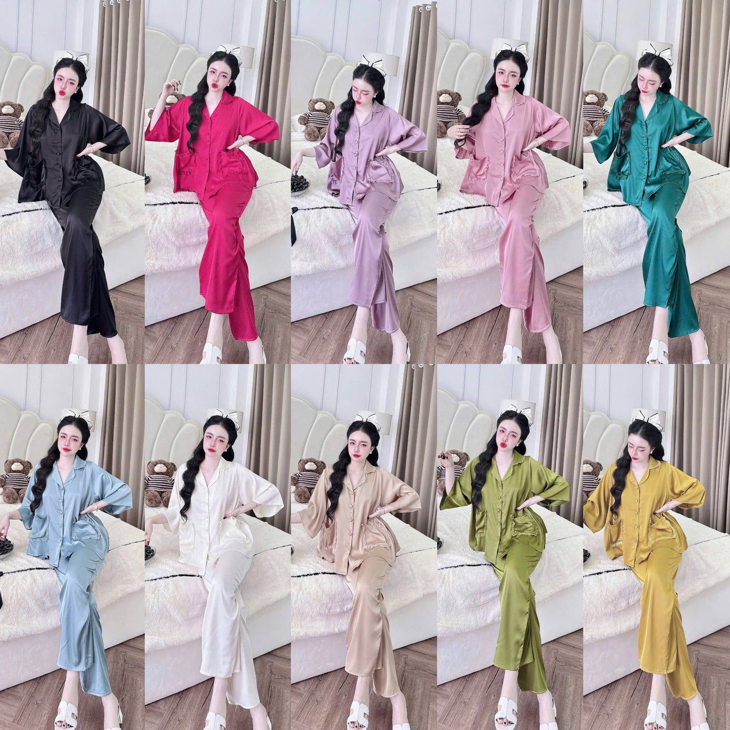 Bộ dài tay loe xinh nhiều màu