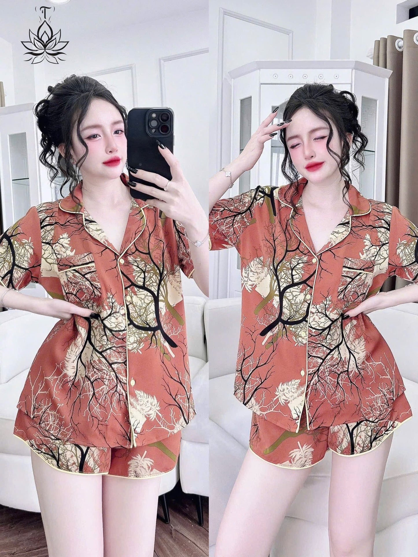 Đồ ngủ đùi Mango phom gọn cho nàng