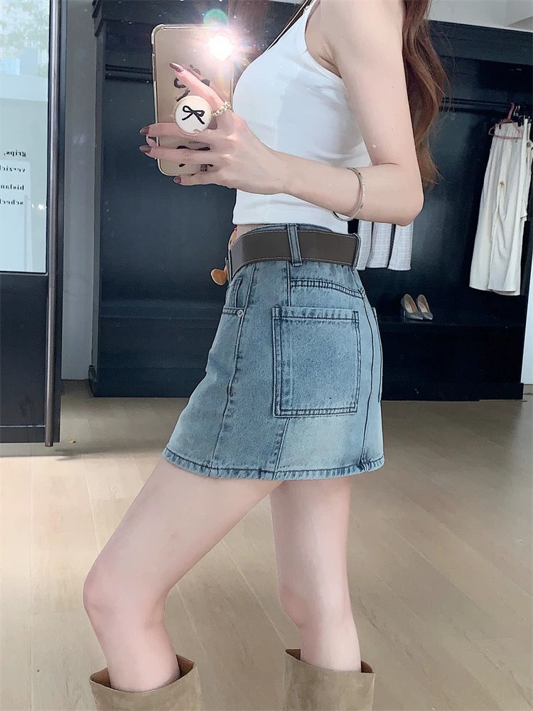 Chân váy jean 2 màu cực chất gom order 30$
