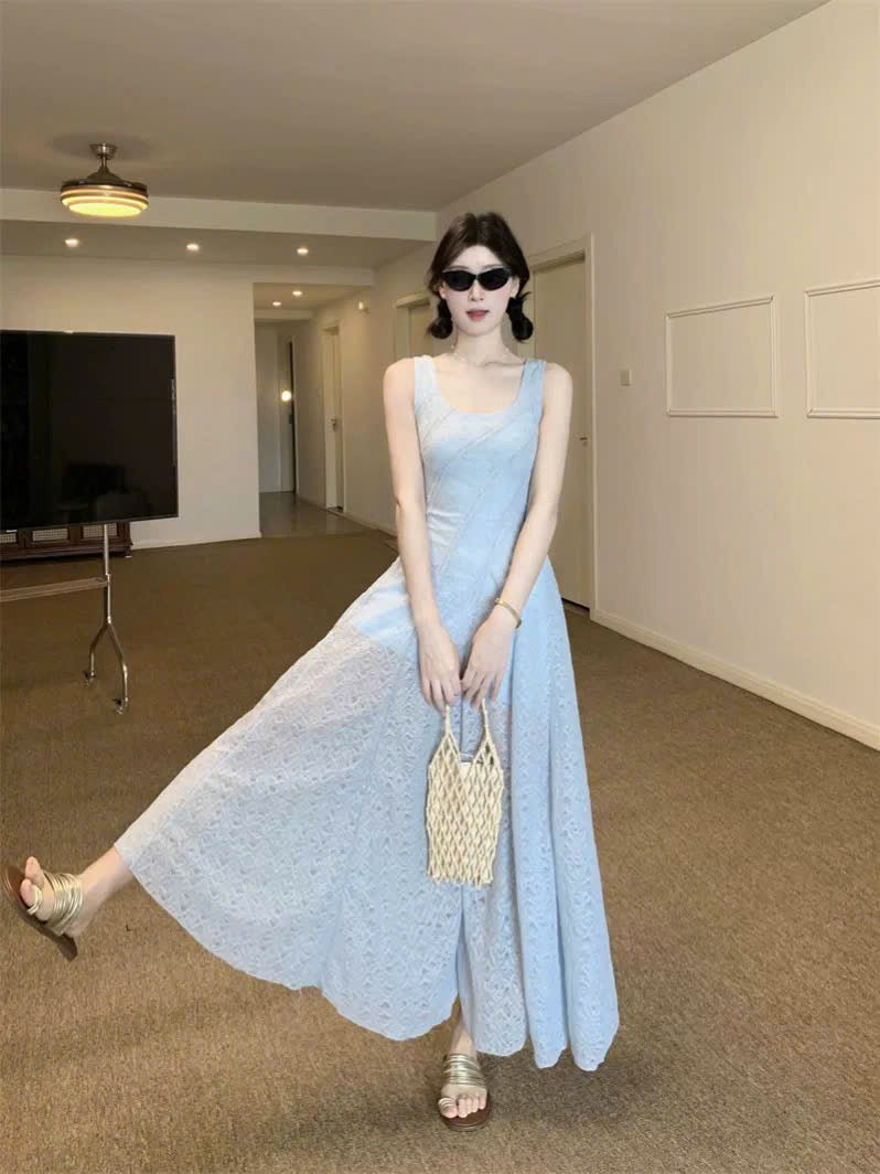 Váy basic màu xanh dương