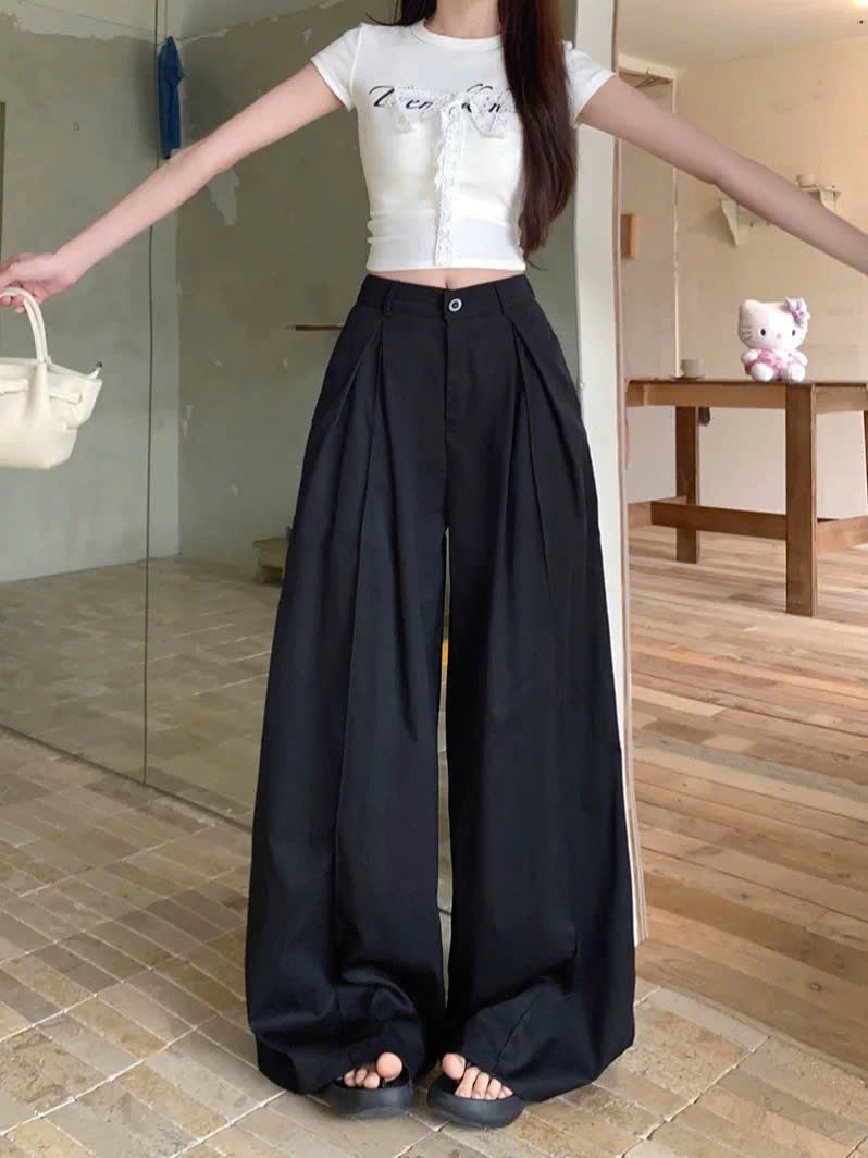 Quần ống rộng lưng cao tôn dáng