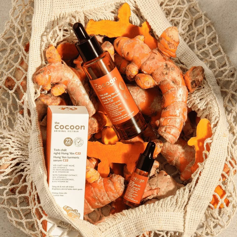 ￼Tinh chất nghệ Hưng Yên C22 (serum) với 22% vitamin C sáng da chuyên sâu & mờ vết thâm Cocoon 30ml