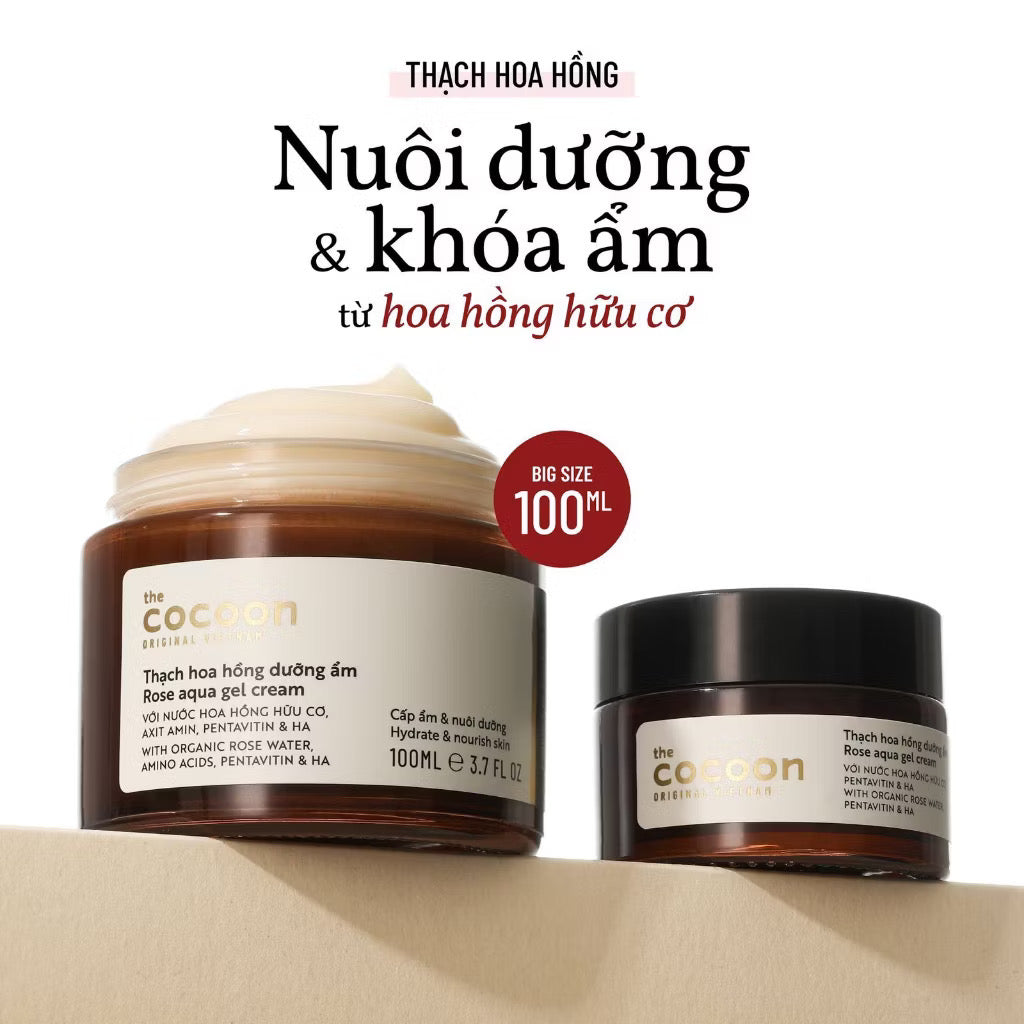 ￼Thạch hoa hồng dưỡng ẩm (kem dưỡng ẩm) Cocoon cấp ẩm & nuôi dưỡng