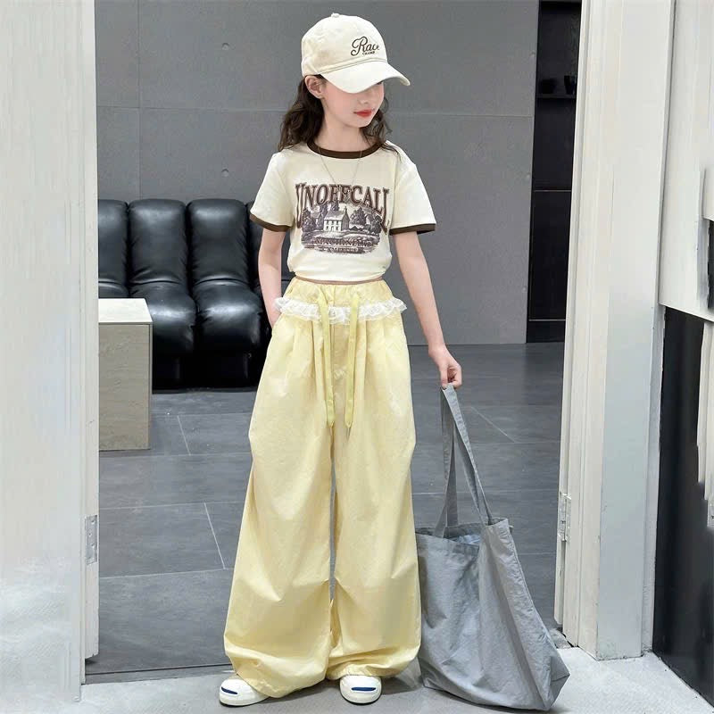 Set đồ mẹ và bé áo phông mix quần ống rộng