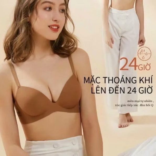 Áo Ngực Su Nâng Ngực Đệm 2.5cm Không Gọng Có Bàn Tay Nâng Ngực Tạo Khe