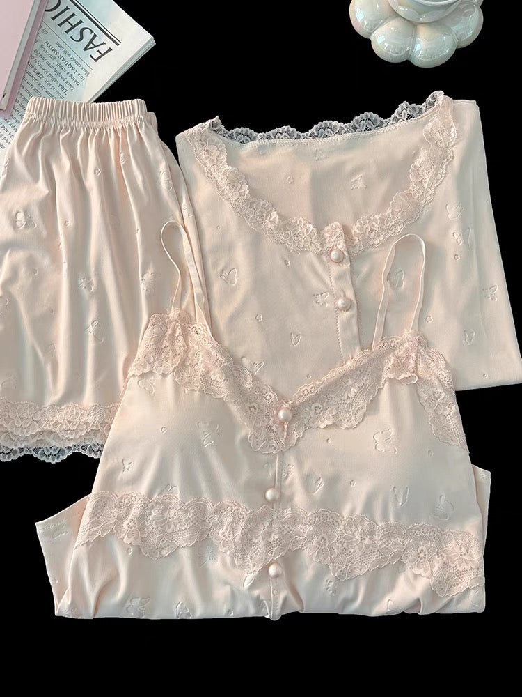 Set ngủ 3 món bướm có mút lót