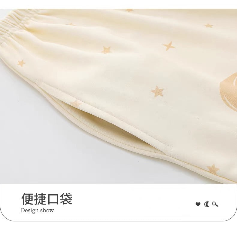 Pijama tay dài quần dài trăng sao