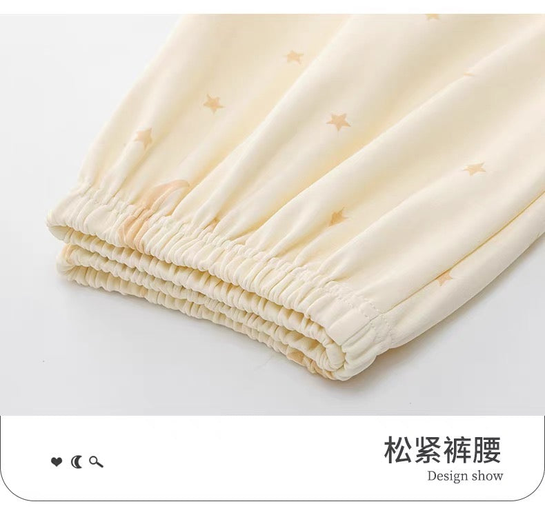 Pijama tay dài quần dài trăng sao