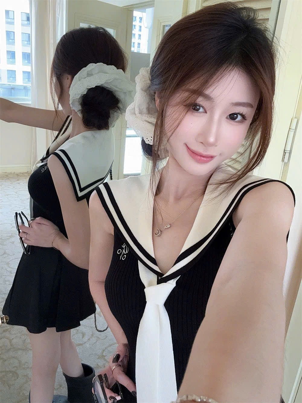 Áo cà vạt phong cách thủy thủ