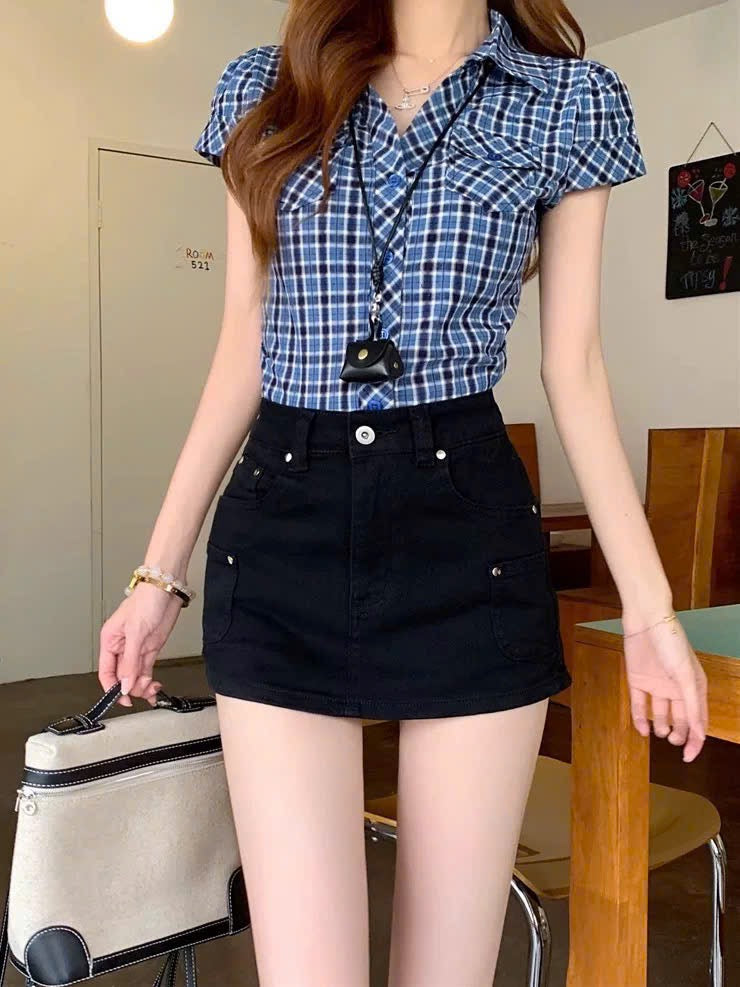 Chân váy kaki ngắn