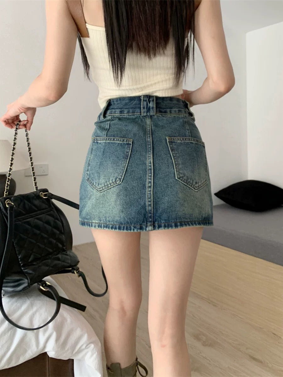 Chân váy jean mini siêu xinh gom order 27$