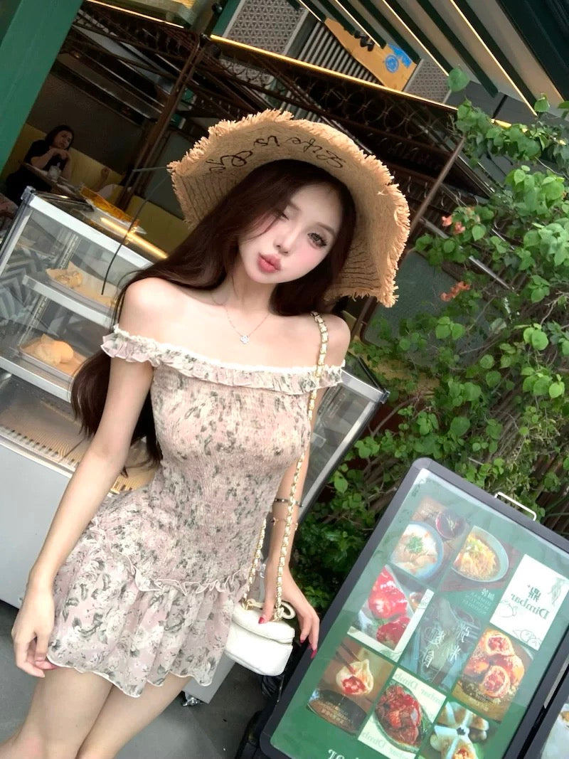 Đầm hoa trễ vai ôm siêu tôn dáng