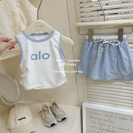 Áo ba lỗ váy xanh dương thể thao mát mẻ