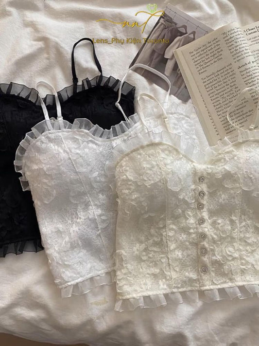 Áo ren 2 dây mút ngực sẵn