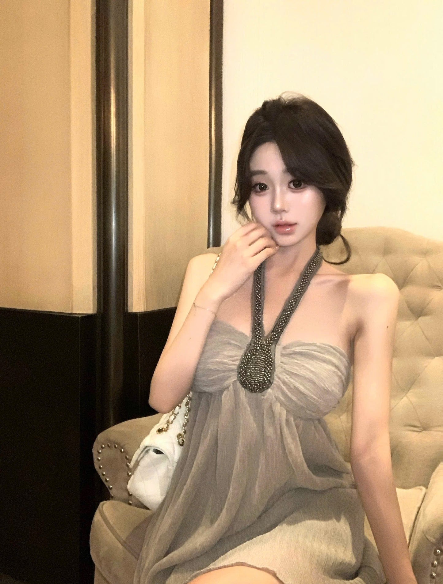 Váy ống cổ yếm đẹp cho mùa hè