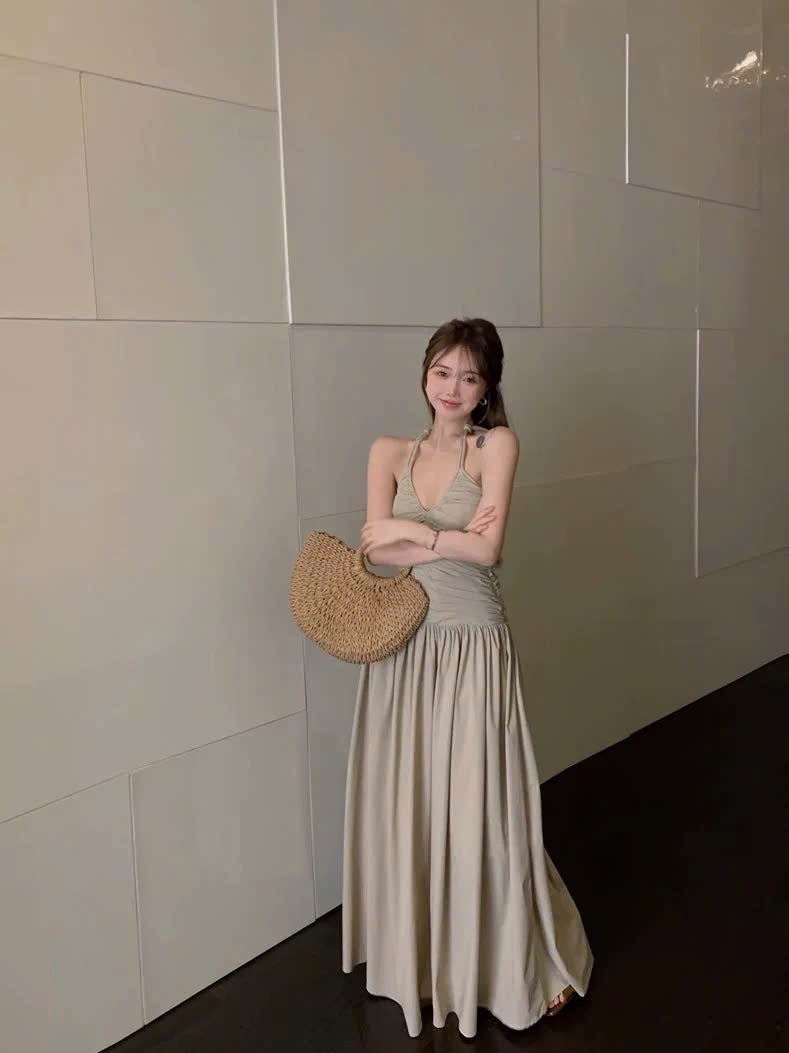 Váy dài maxi nhún ngực