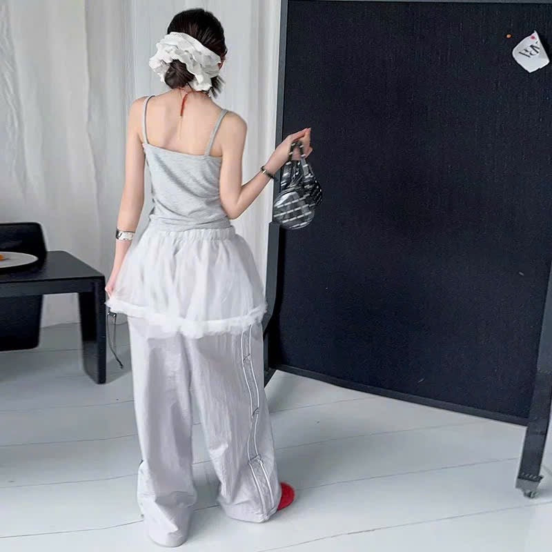 Set áo 2 dây quần phối váy đáng yêu