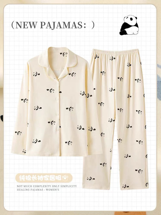 Pijama tay dài quần dài gấu trúc