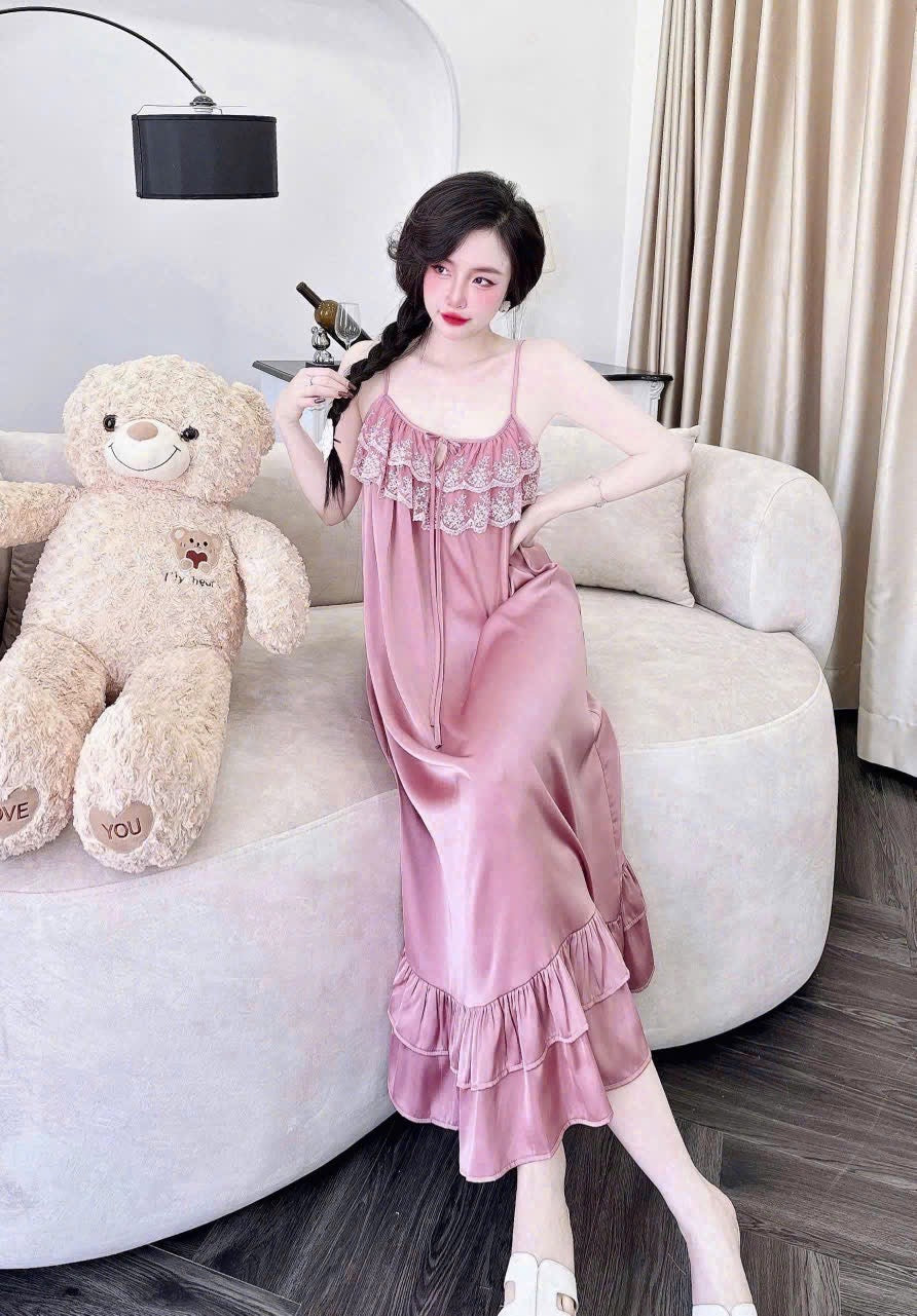 Váy lụa cao cấp dáng dài mềm mướt mịn sờ cực đã tay