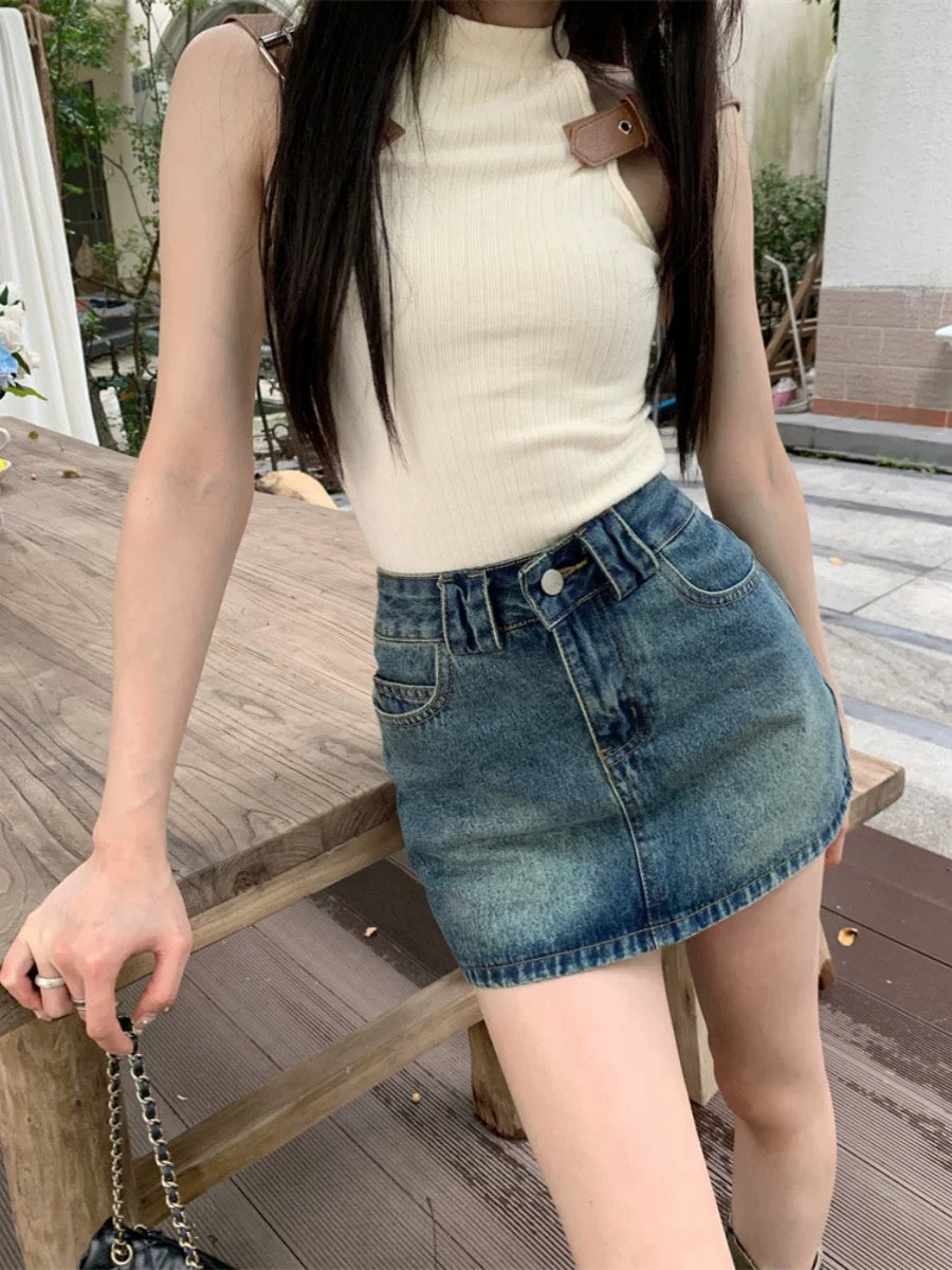 Chân váy jean mini siêu xinh gom order 27$