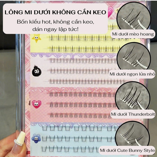 Combo nhiều mẫu mi dưới make- up không vần keo