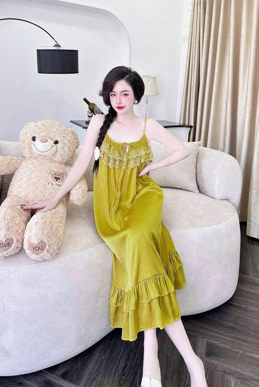 Váy lụa cao cấp dáng dài mềm mướt mịn sờ cực đã tay