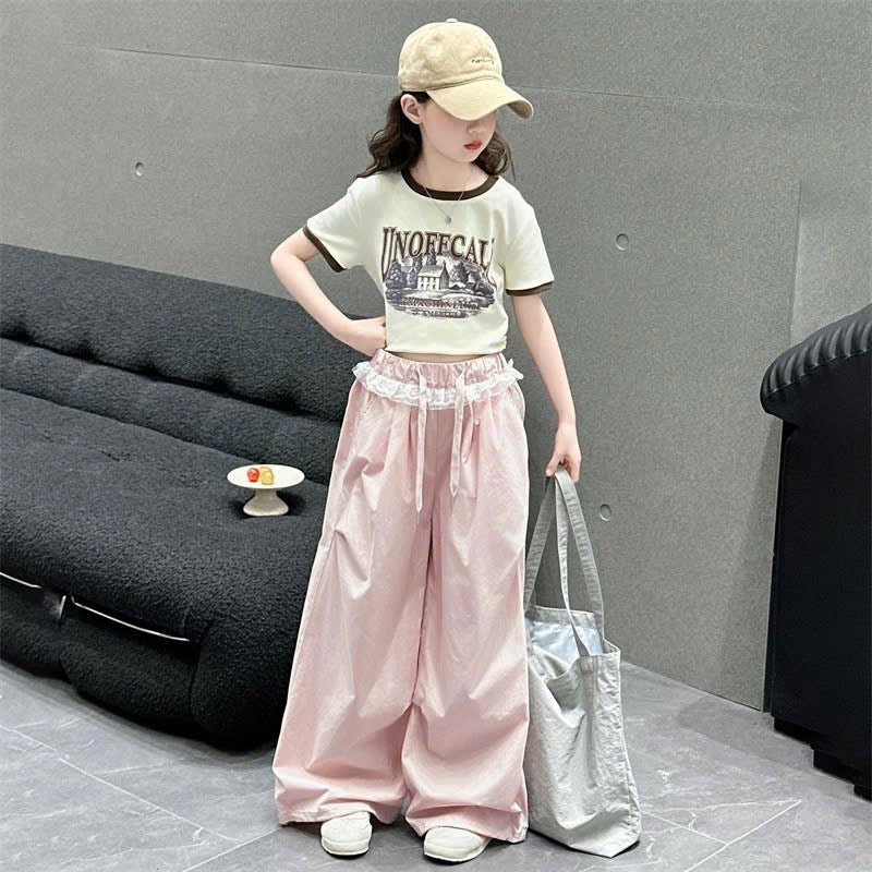 Set đồ mẹ và bé áo phông mix quần ống rộng
