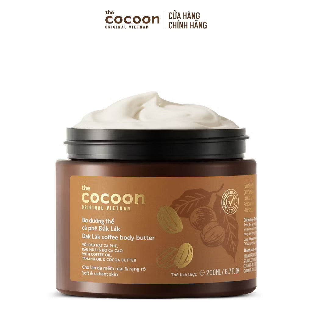 ￼Bơ dưỡng thể cà phê Đắk Lắk Cocoon cho da mềm mịn & rạng rỡ 200ml