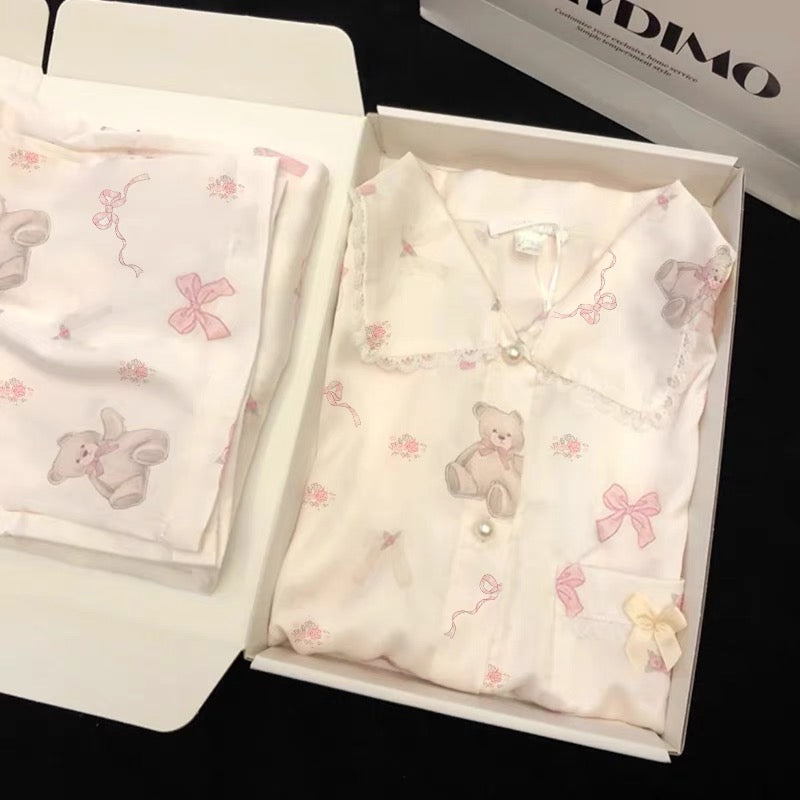 Pijama gấu nơ dễ thương