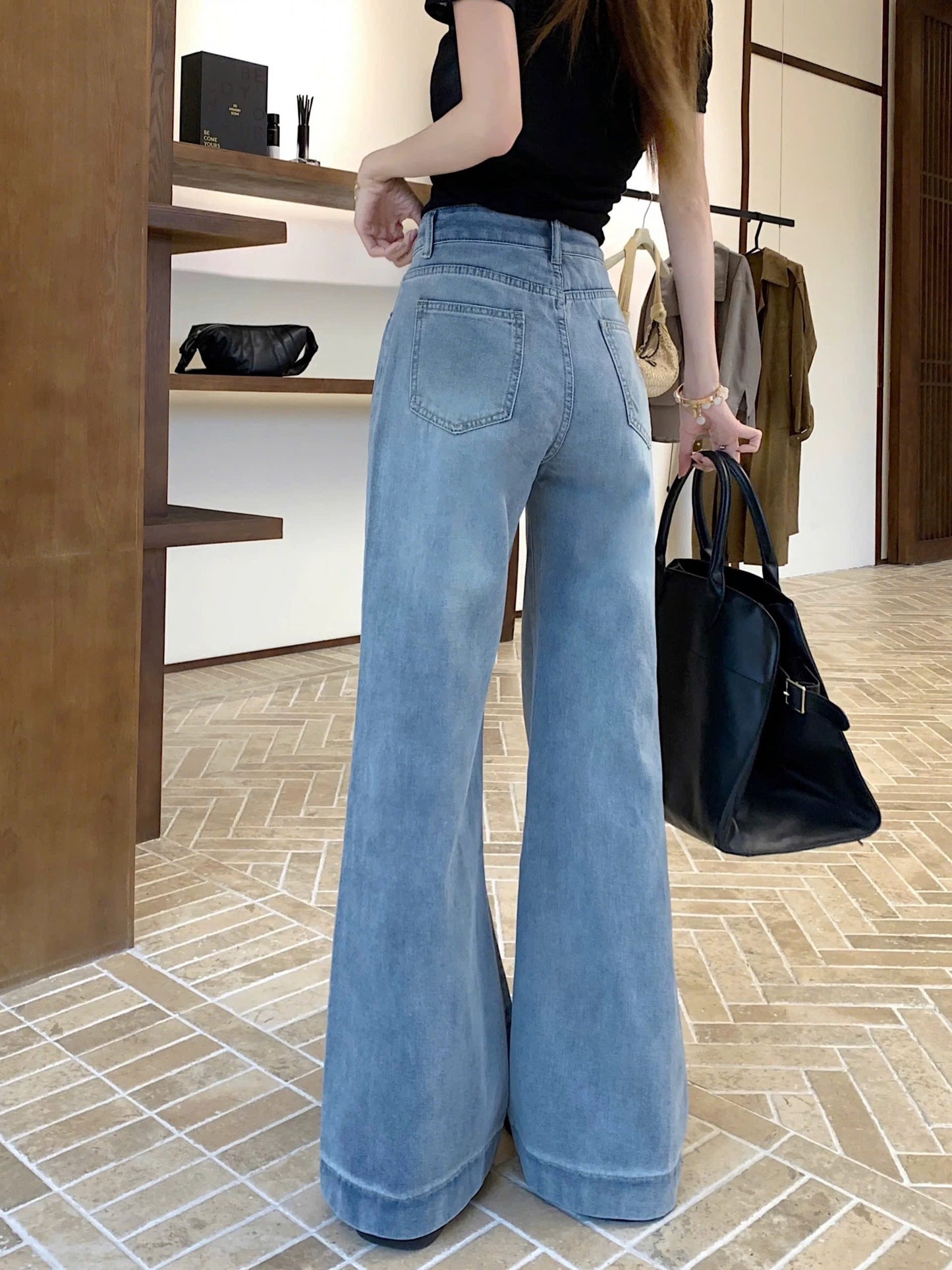 Quần jeans ống loe cạp cao tôn dáng