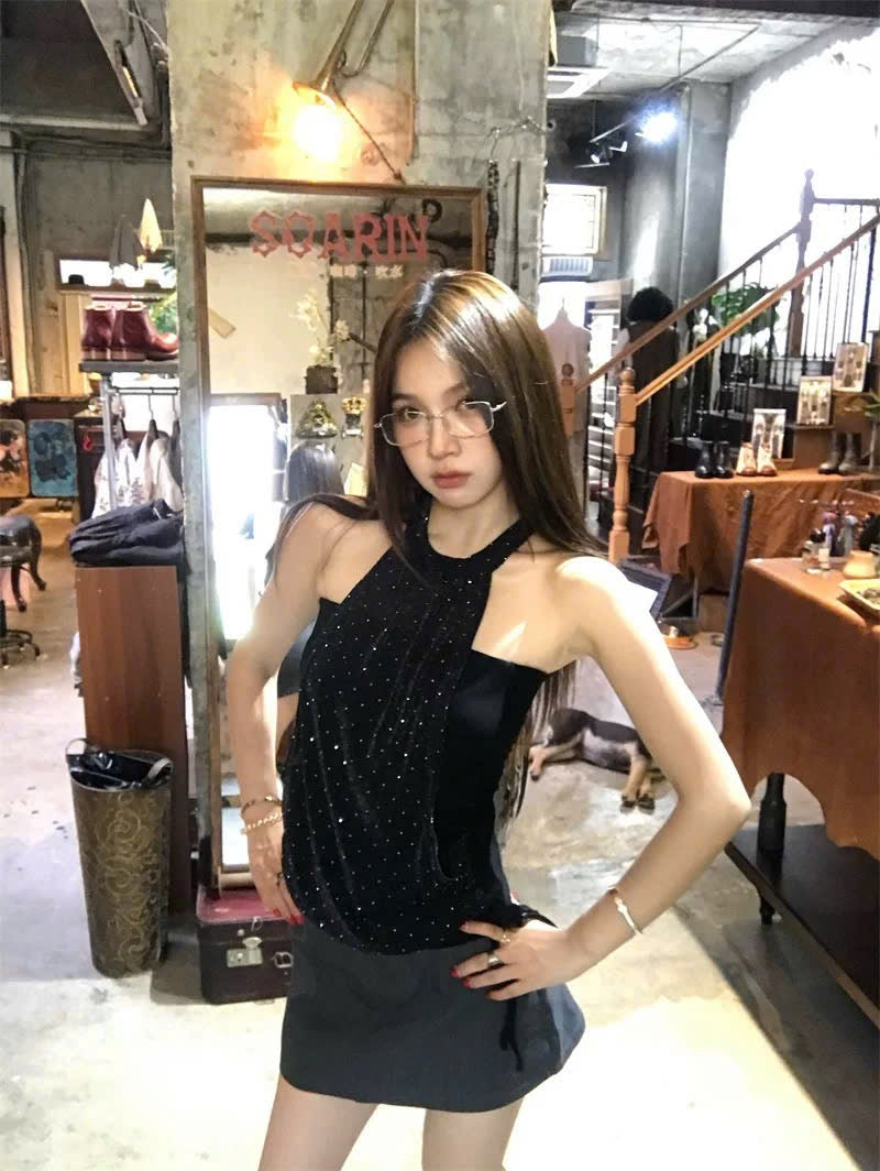 Áo ống phối voan yếm