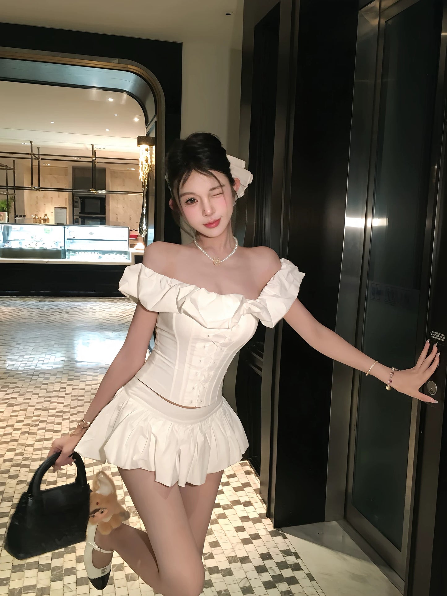 Set áo corset và chân váy hàng hiệu Gaositong chỉ 65$