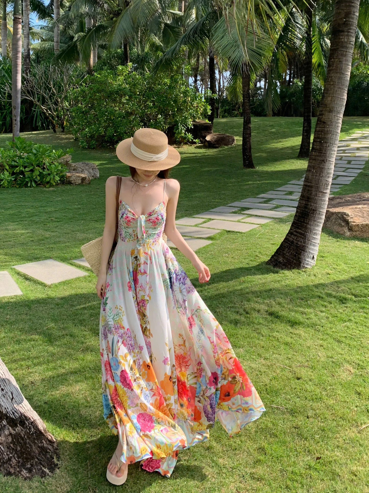 Đầm maxi hoa nhẹ nhàng