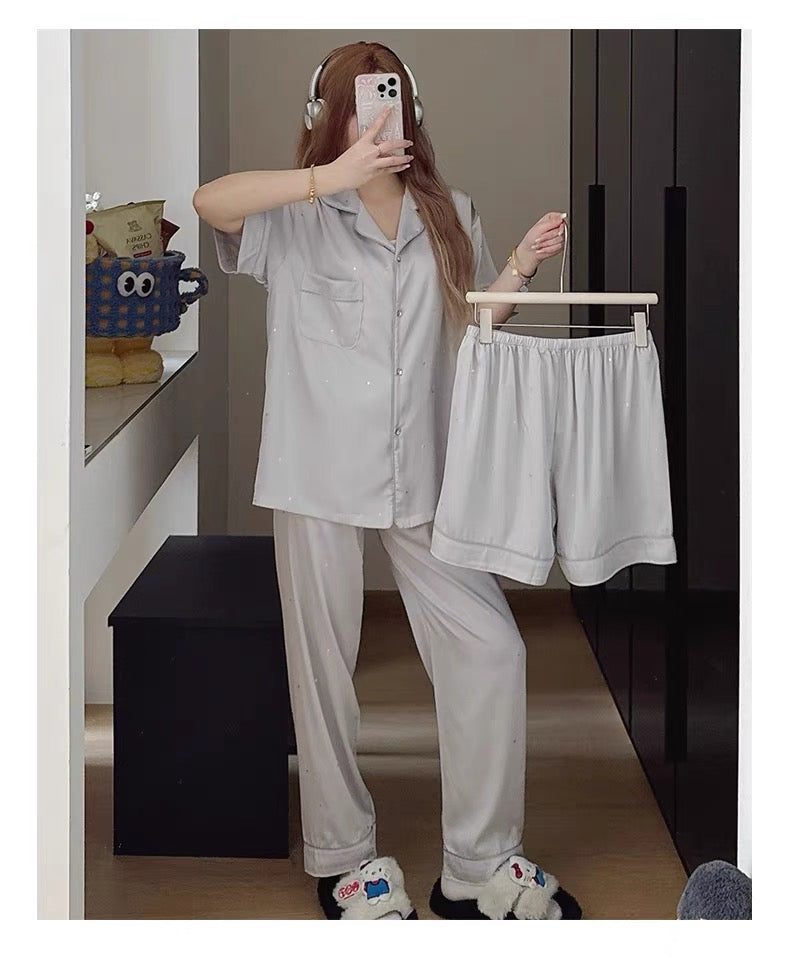 Pijama lụa băng tinh tú dài - ngắn