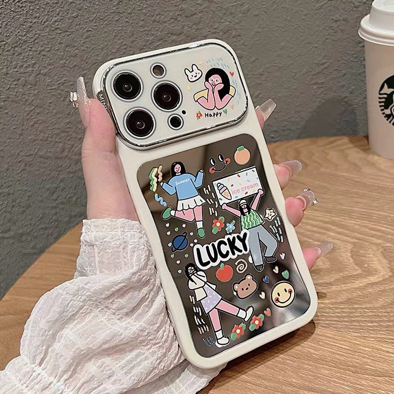Ốp lưng IP Lucky Girl tráng gương