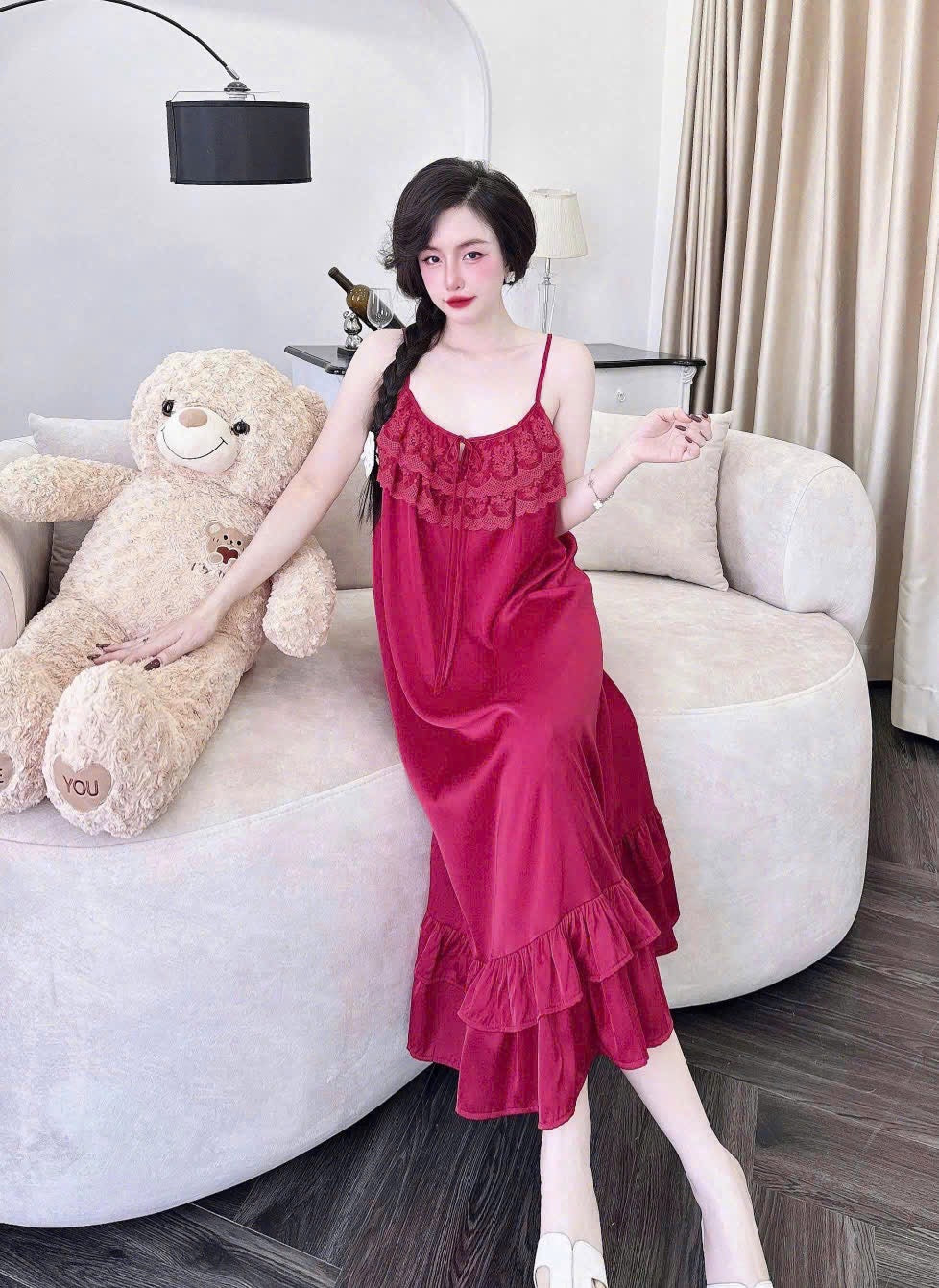 Váy lụa cao cấp dáng dài mềm mướt mịn sờ cực đã tay