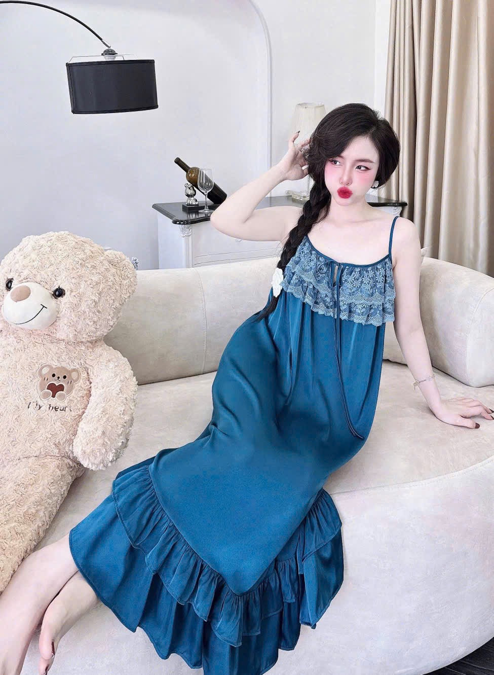 Váy lụa cao cấp dáng dài mềm mướt mịn sờ cực đã tay