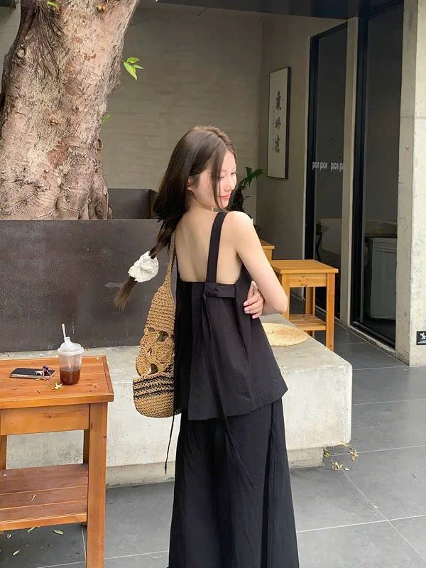 Set 2 dây mix quần suông xinh mùa hè