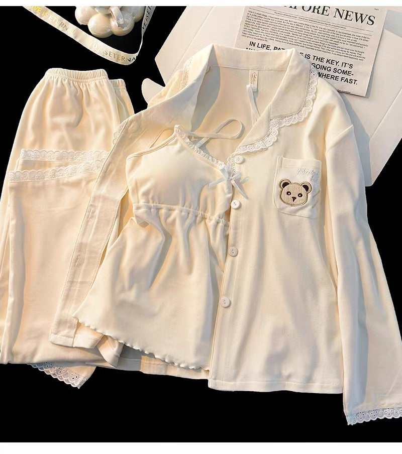 Set ngủ 3 món nhung màu mơ