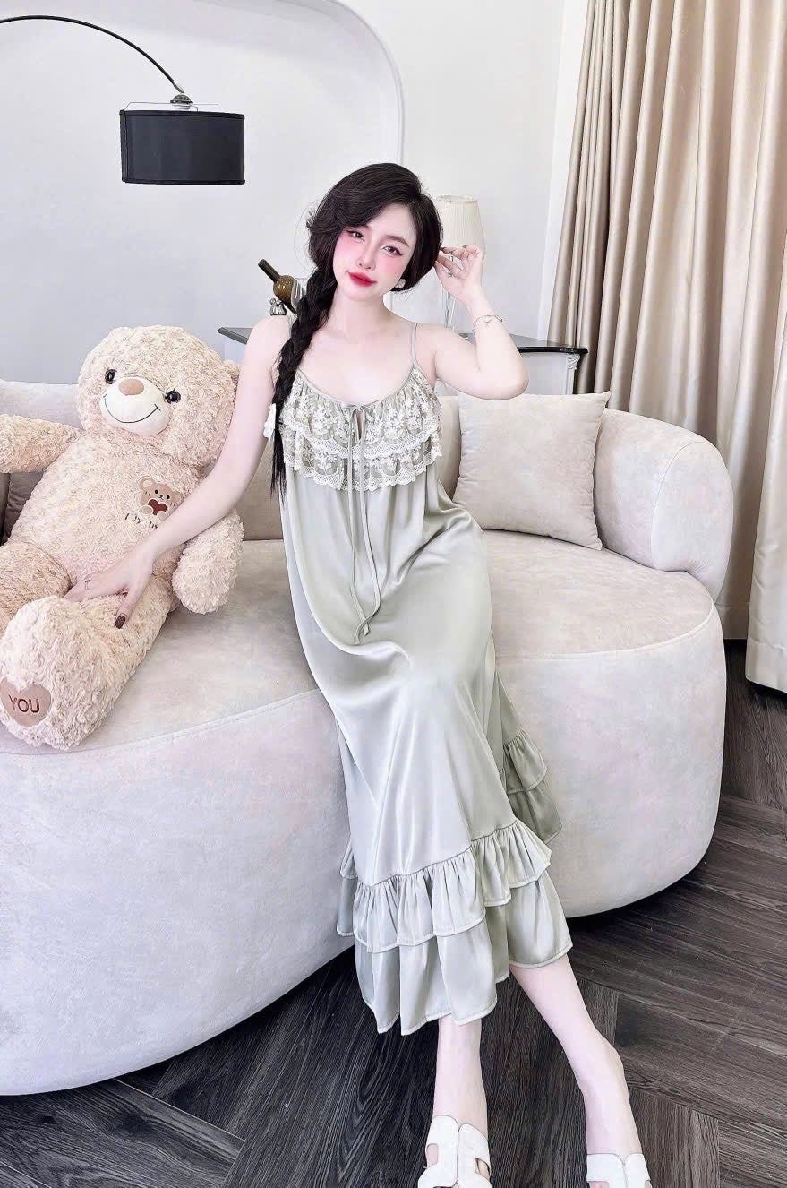 Váy lụa cao cấp dáng dài mềm mướt mịn sờ cực đã tay