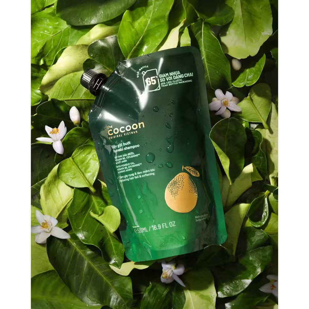 ￼Túi Refill - Dầu gội bưởi Cocoon giúp giảm gãy rụng và làm mềm tóc 500ml
