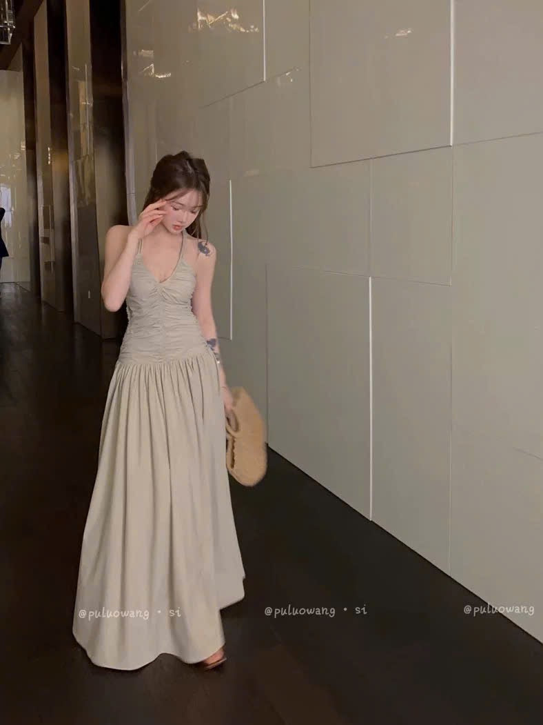Váy dài maxi nhún ngực