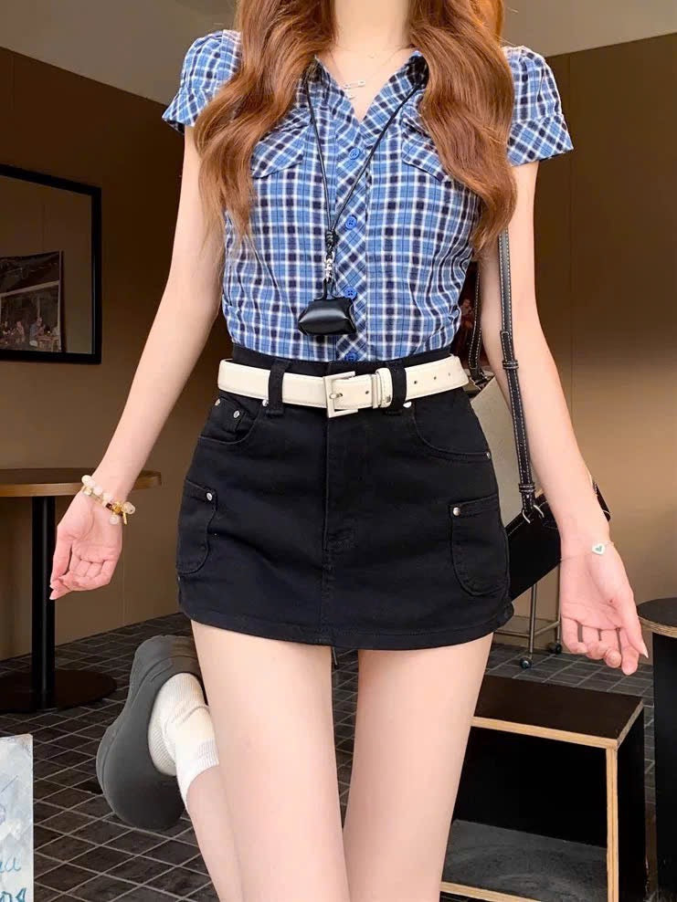 Chân váy kaki ngắn
