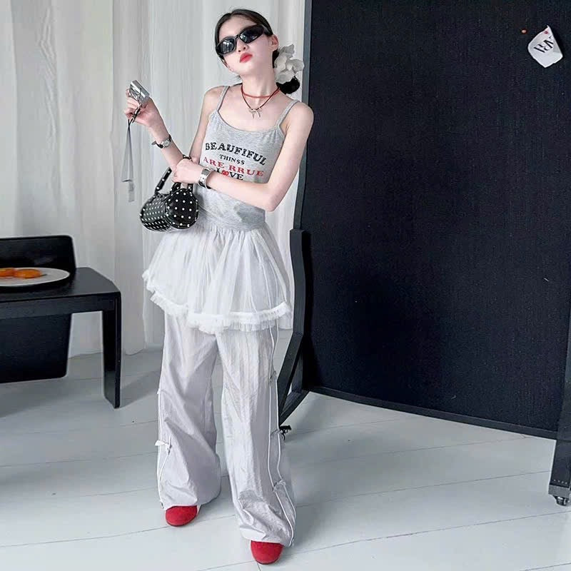 Set áo 2 dây quần phối váy đáng yêu