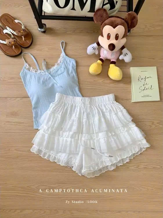 Quần giả váy ren tầng xinh
