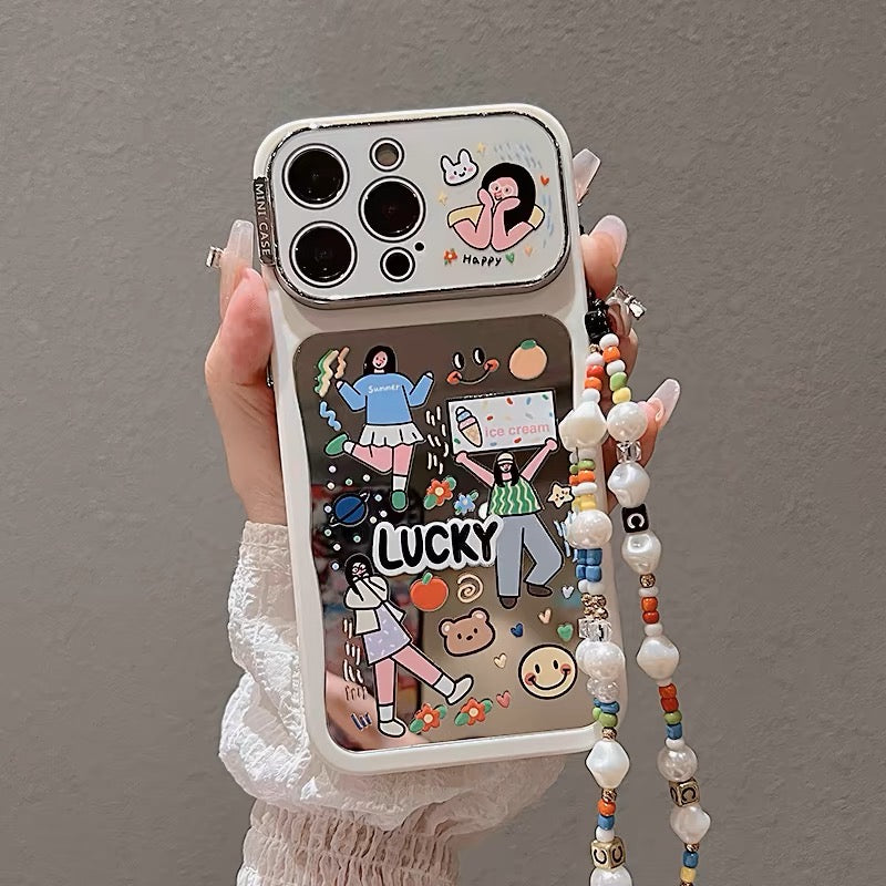 Ốp lưng IP Lucky Girl tráng gương