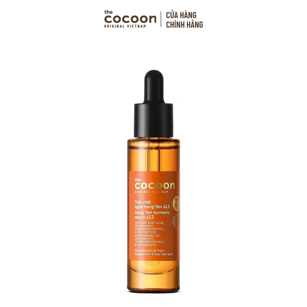 ￼Tinh chất nghệ Hưng Yên C22 (serum) với 22% vitamin C sáng da chuyên sâu & mờ vết thâm Cocoon 30ml