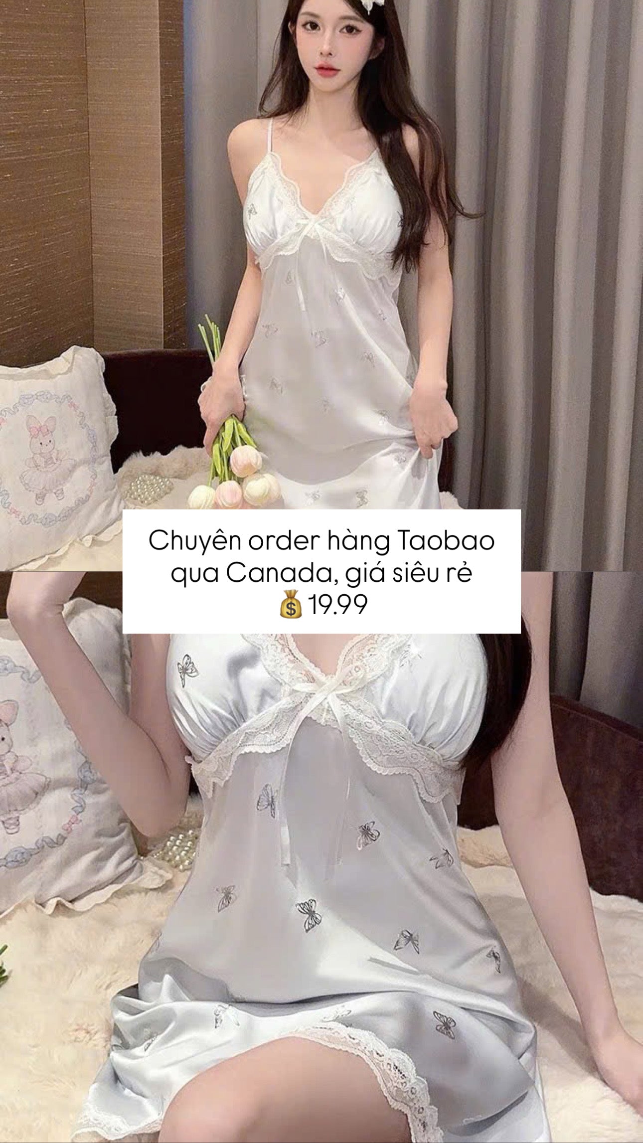 Váy ngủ 2 dây dễ thương
