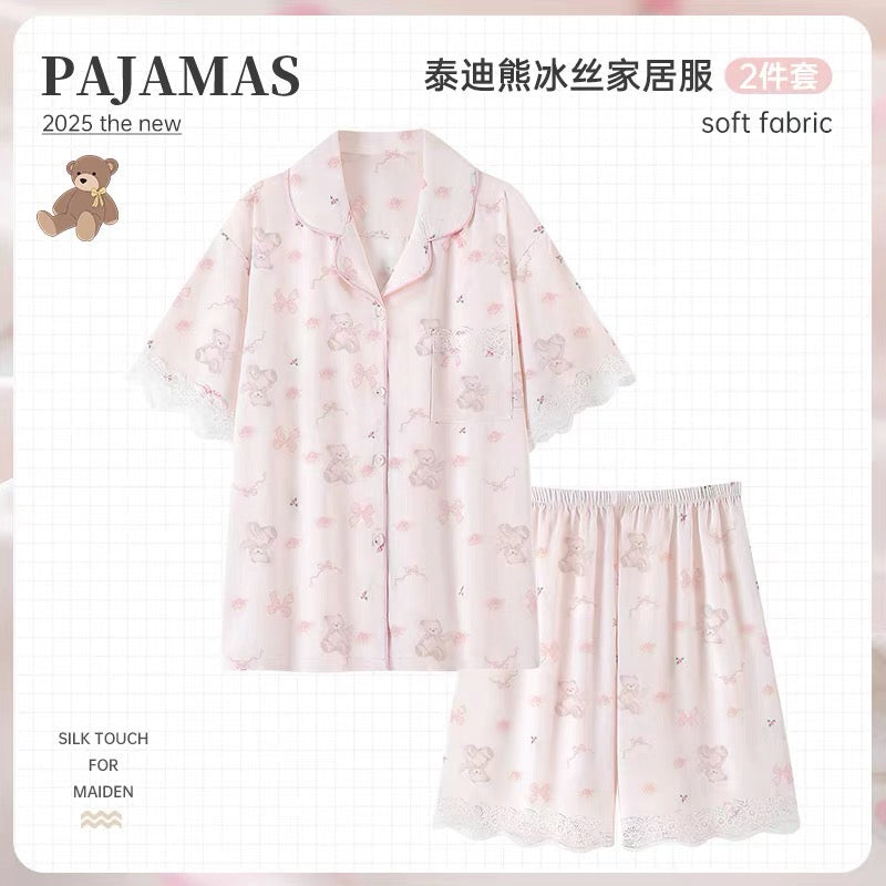 Pijama gấu nơ dễ thương